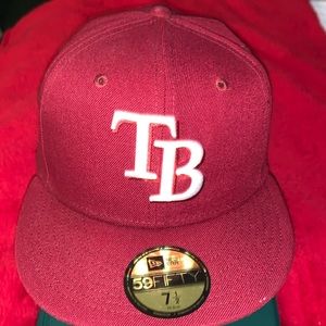 New Era Tampa Bay Rays White Logo 59FIFTY Fitted Hat